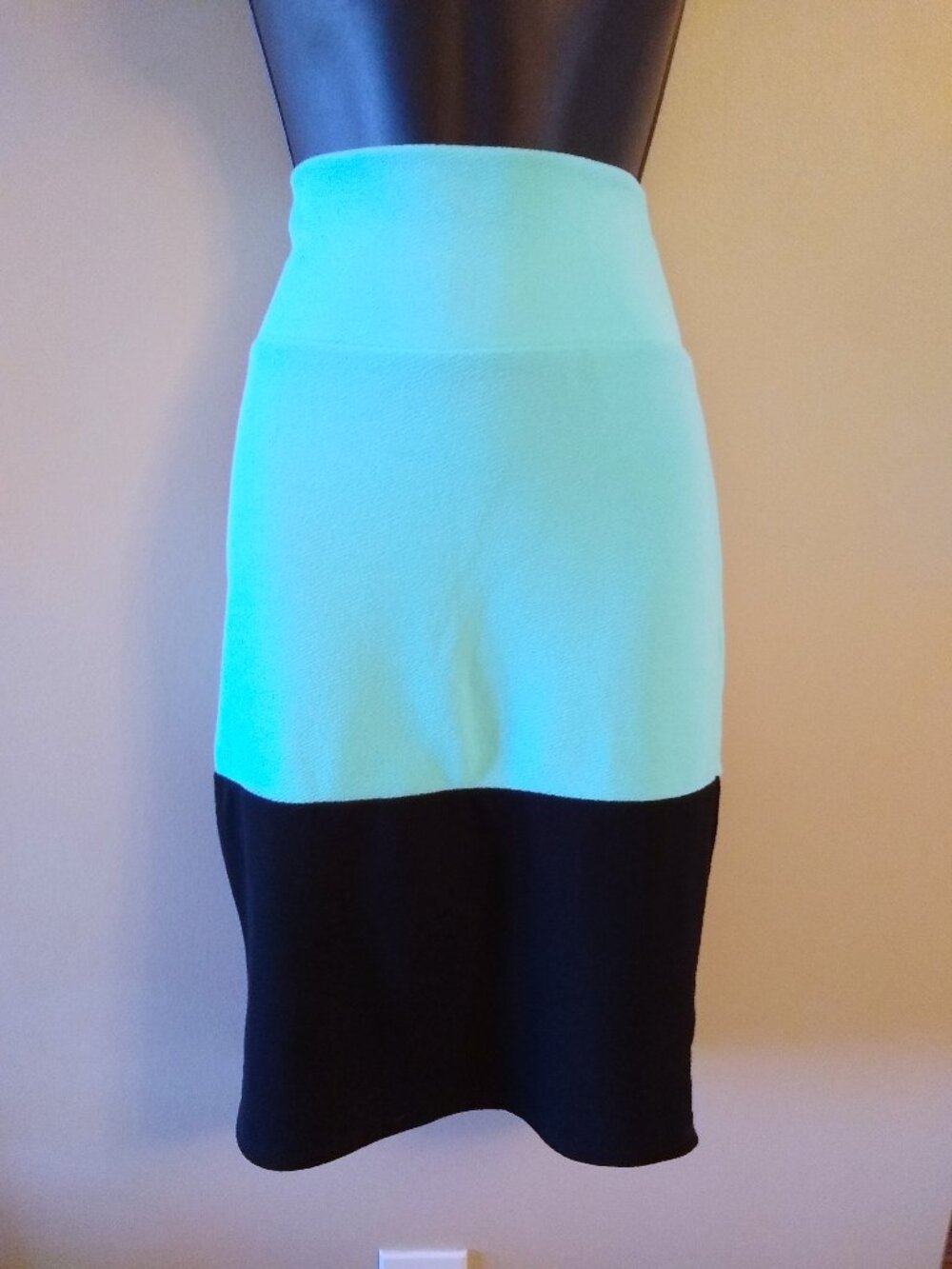 LuLaRoe Neon Green and Black Bodycon Skirt